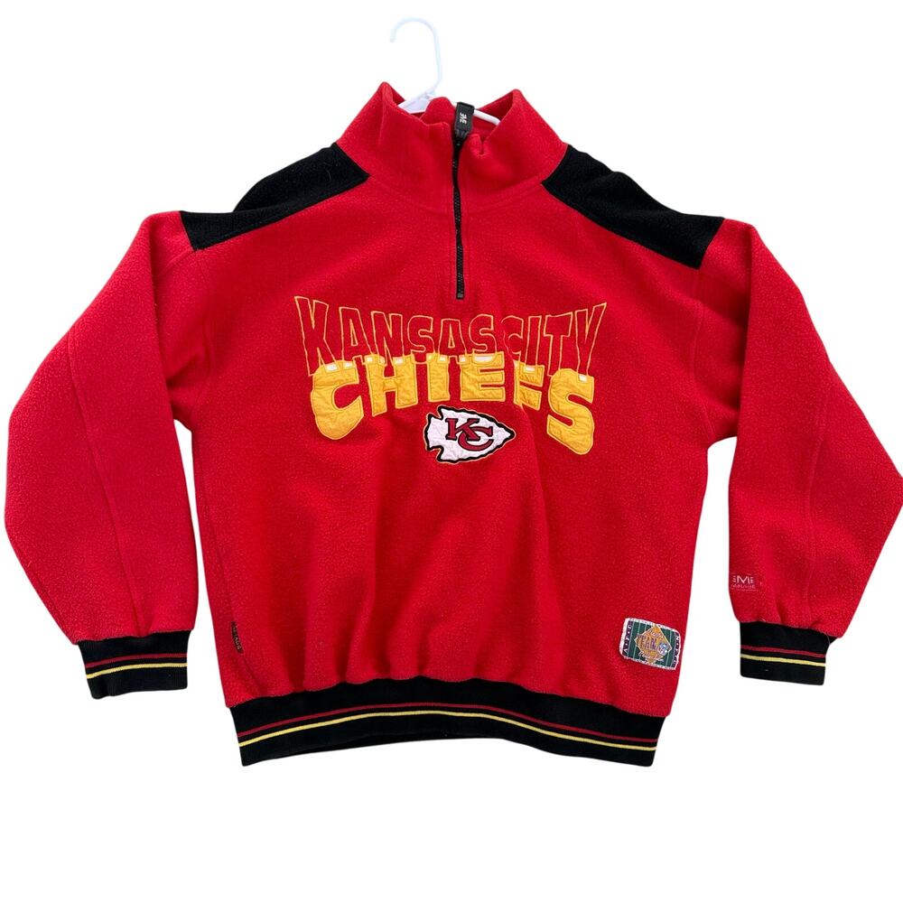 VTG 80s Kansas City Chiefs Mirage Fleece Pullover Travis Taylor Swift Core SZ XL